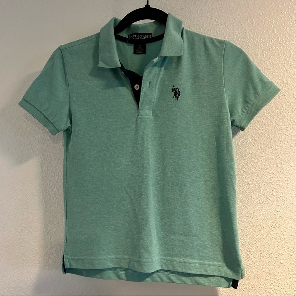 U.S. Polo Assn. Kids Aqua Polo Shirt Size Medium 8